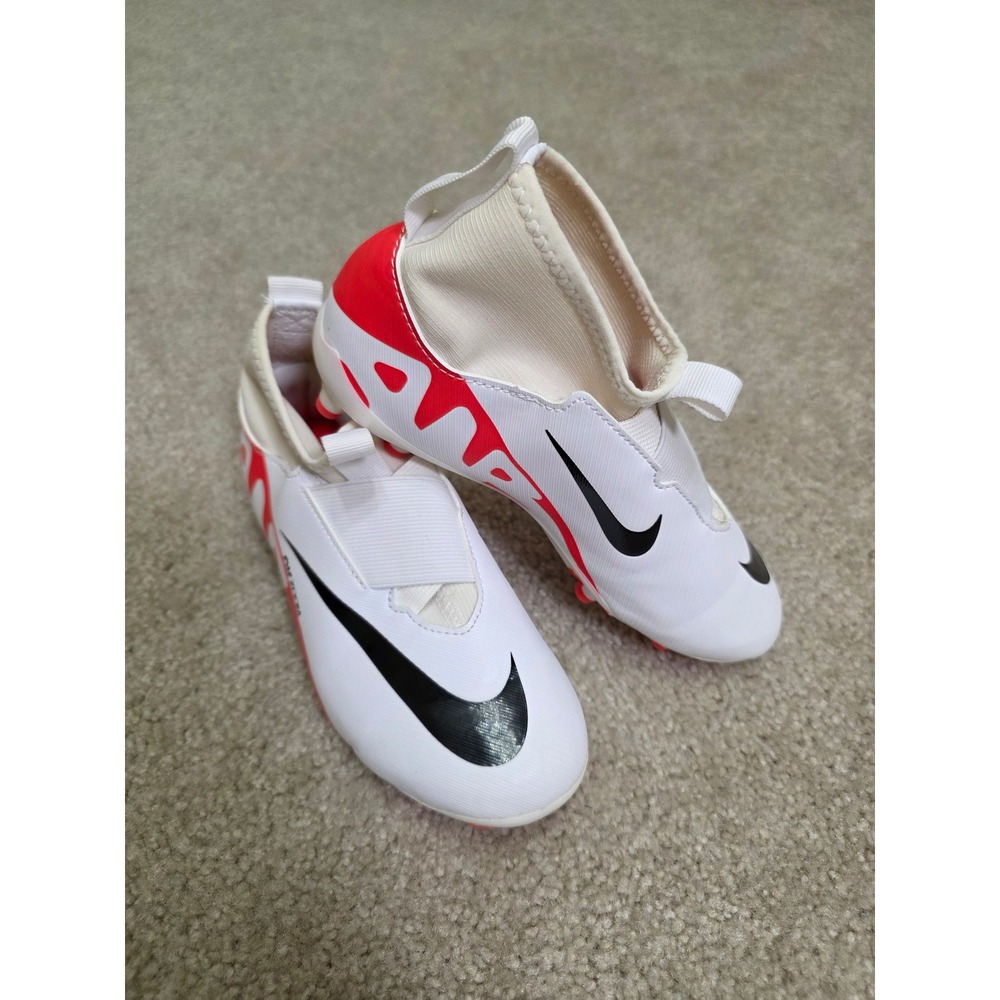 Nike Jr Air Zoom Mercurial Superfly 9 Academy Soccer Cleats White Red